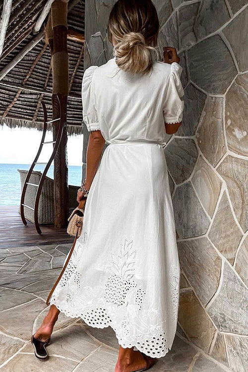 Impeccably Refined Embroidery Maxi Dress
