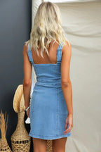 Captivating Edge Zip Denim Mini Dress