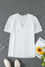 Delightful Day Swiss Dot Lace Top