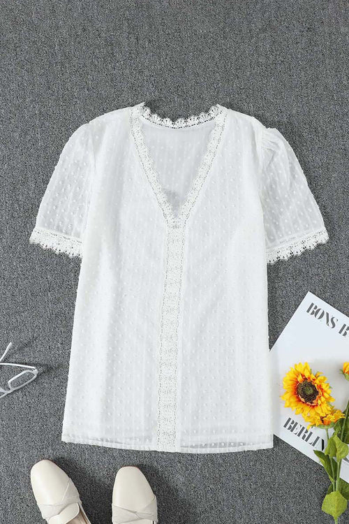 Delightful Day Swiss Dot Lace Top
