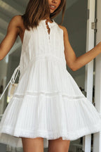 Delightful Nature White Lace Babydoll Mini Dress