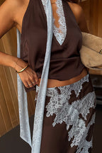 Effortlessly Refined Sleeveless Lace Set