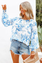 Radiance And A Breeze Print Smocked Top