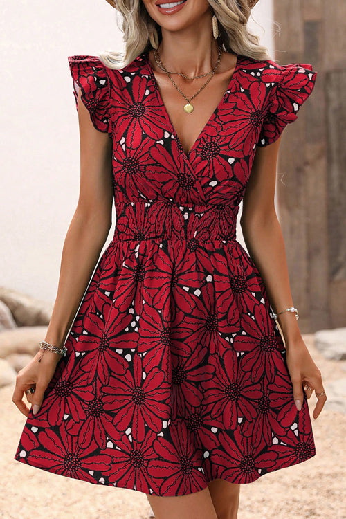 Mood Like Affection Printed Flare Mini Dress