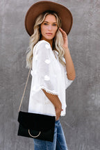 Delightful Time Swiss Dot Half Sleeve Top