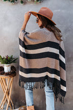 Weekend Chiller Striped Tassel Knit Cardigan