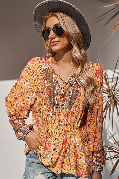 Flourishing Reveries Boho Printed Top