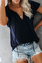 Delightful Like Me Ruffle Short Sleeve Top