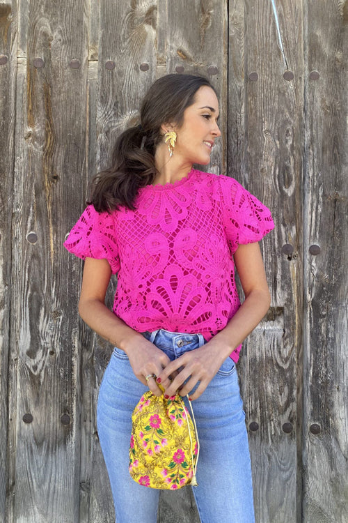 Getting Closer Hollow-Out Short Sleeve Top