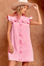 Delightful Dear Denim Button Down Mini Dress