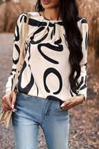 Heading Out For The Day Print Long Sleeve Top