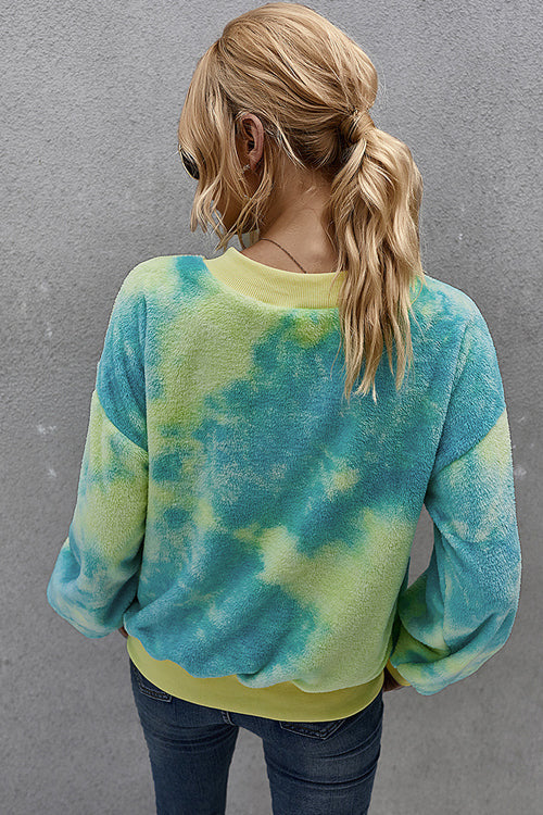 Autumn Ready Tie-Dye Fluffy Jacket