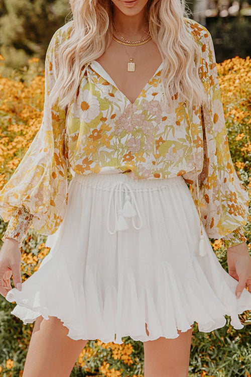 Perfect Outing Floral Print Smocked Top