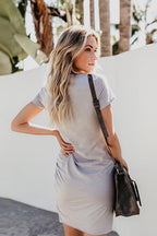 Summertime Pure Color Pleated Mini Dress