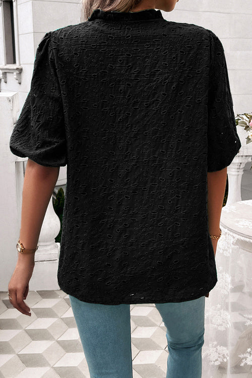 Ready For Today Lace Short Sleeve Top