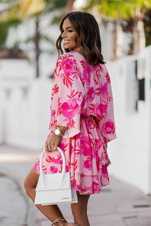 Bring Your Affection Print Layered Mini Dress