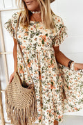 Feels Right Floral Print Short Sleeve Mini Dress