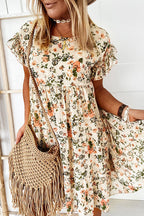 Feels Right Floral Print Short Sleeve Mini Dress