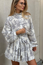 My Romantic Tale Printed Skater Mini Dress
