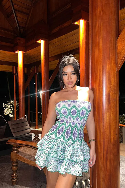 Delightful Like You Pleated Mini Dress - Green