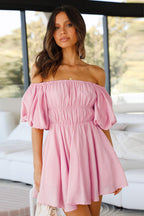 Striking Inspiration Off The Shoulder Flare Mini Dress