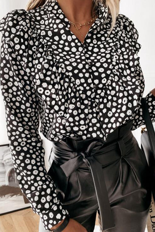 Charming Wishes Dotted Ruffle Top