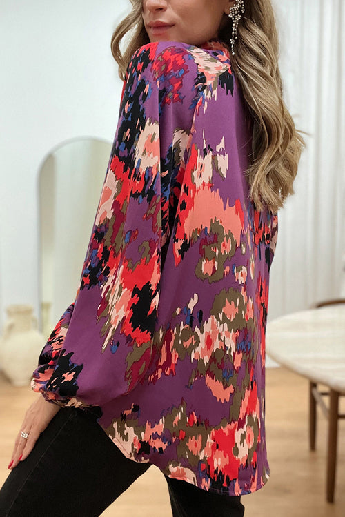 Never Been Better Floral Print Statement Sleeve Top