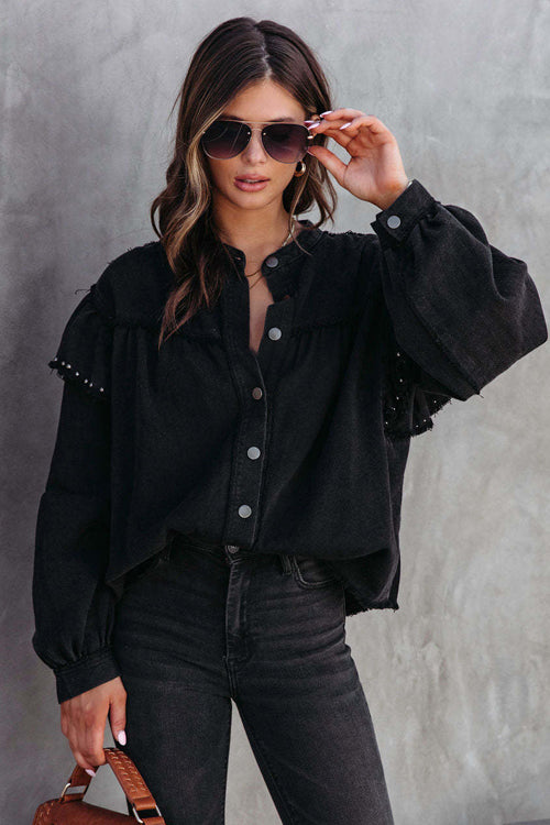 Your Finest Ruffled Rivet Shacket