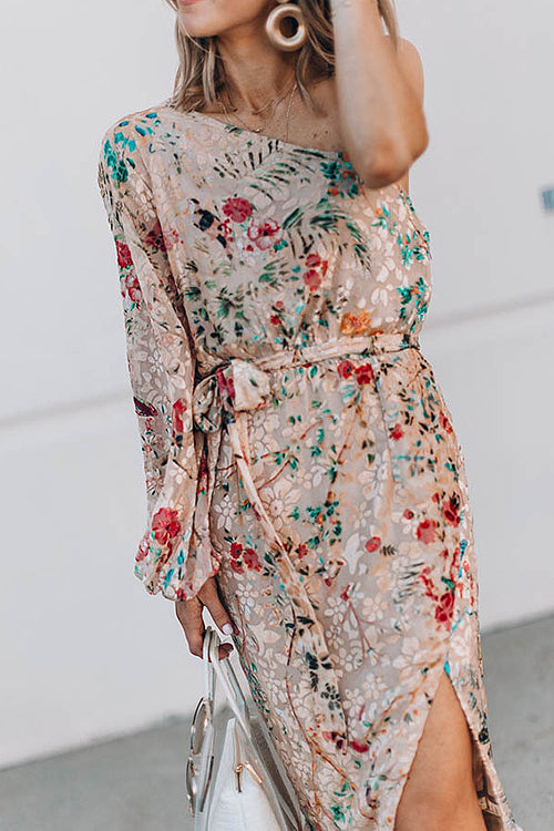 Keep It Charming Floral One-Shoulder Midi Dress