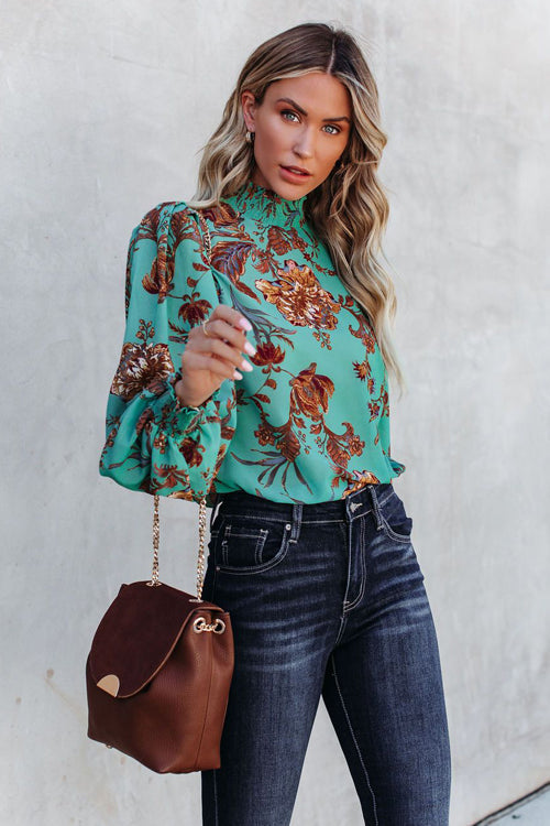 Charming Wishes Floral Print Smocked Top