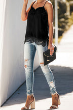 Feel Free Lace Up Cami Top