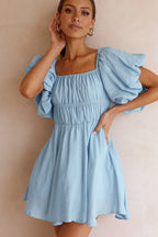 Striking Inspiration Off The Shoulder Flare Mini Dress