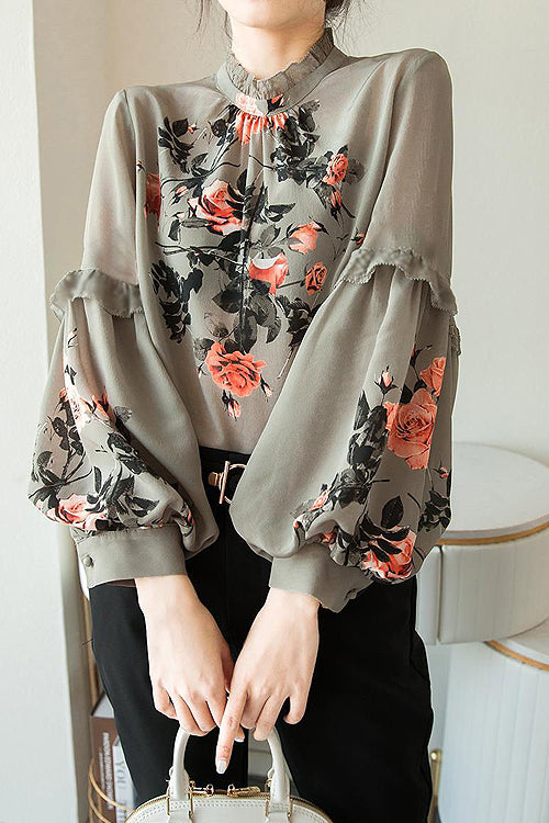 Affection Of Love Story Print Statement Sleeve Top