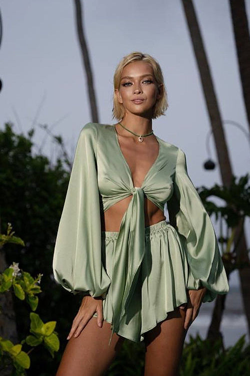 In Your Reveries Tied-Up Long Sleeve Suit