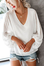 Polished Frills Balloon Sleeve Lace Top