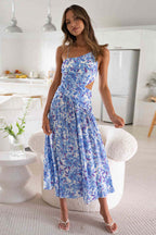 Radiance And Brains Print High-Slit Midi Dress