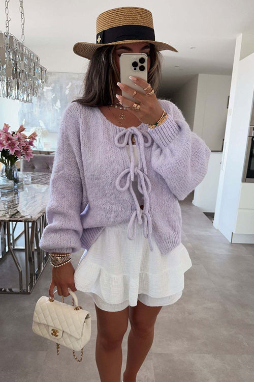 Uniquely Cozy Tie-Front Knit Cardigan Sweater
