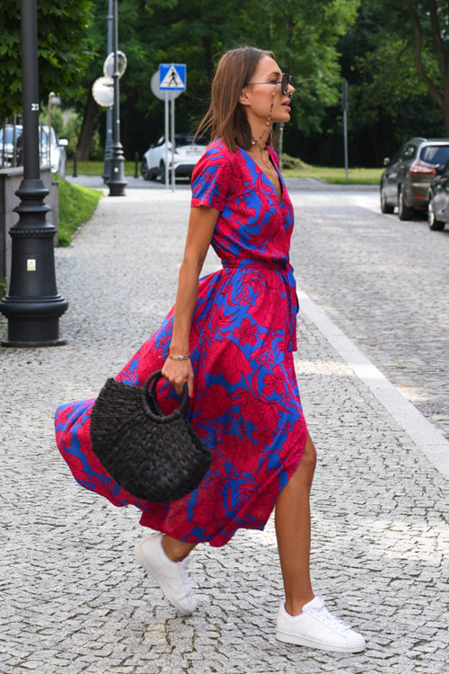 Do What You Affection Print High-Slit Maxi Dress