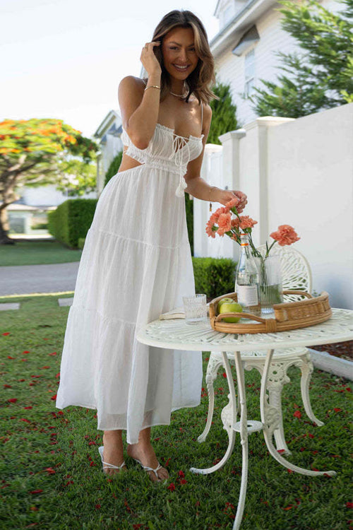 Just Hold On Cut Out Sleeveless Maxi Dress