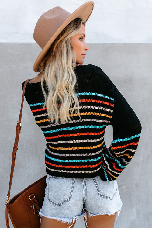 Rainbow Muse Striped Knit Sweater