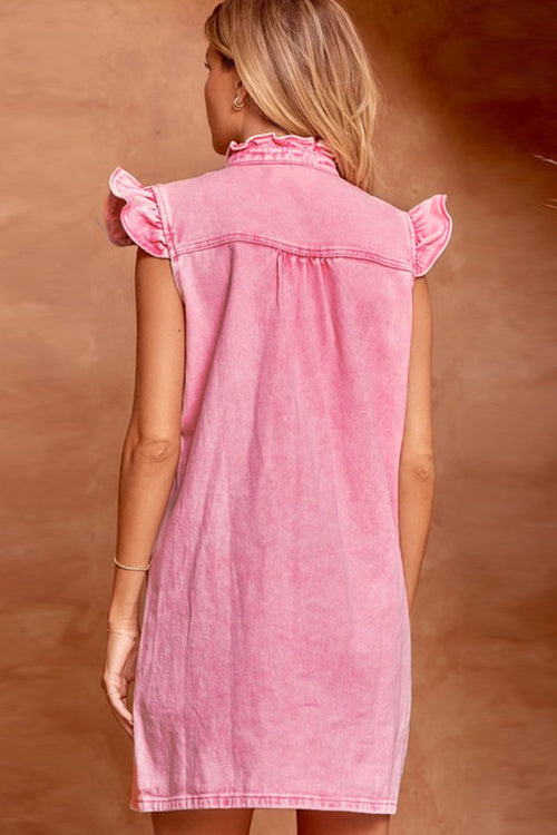 Delightful Dear Denim Button Down Mini Dress