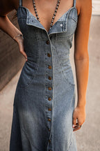 Radiant Composure Denim Maxi Dress