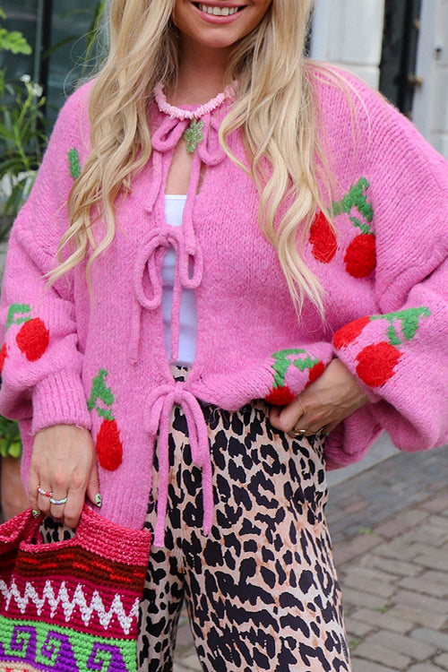 Made For The Best Strawberry Knit Cardigan Sweater