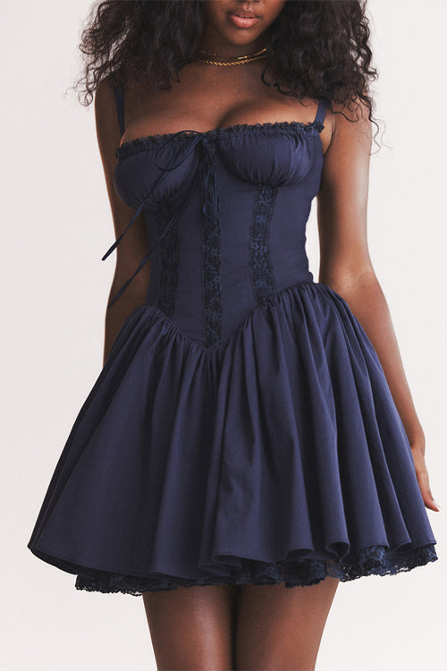 Summer Reverie Tie-Back Lace Mini Dress