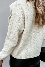 Constantly Cute Ruffle Up Knit Sweater