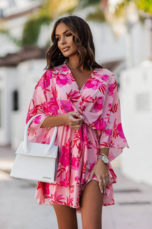 Bring Your Affection Print Layered Mini Dress