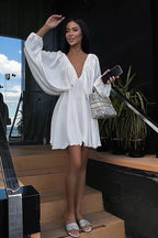 Mood So Delightful V-neck Long Sleeve Mini Dress - 7 Colors