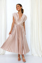 A New Day V-Neck Pleated Midi Dress