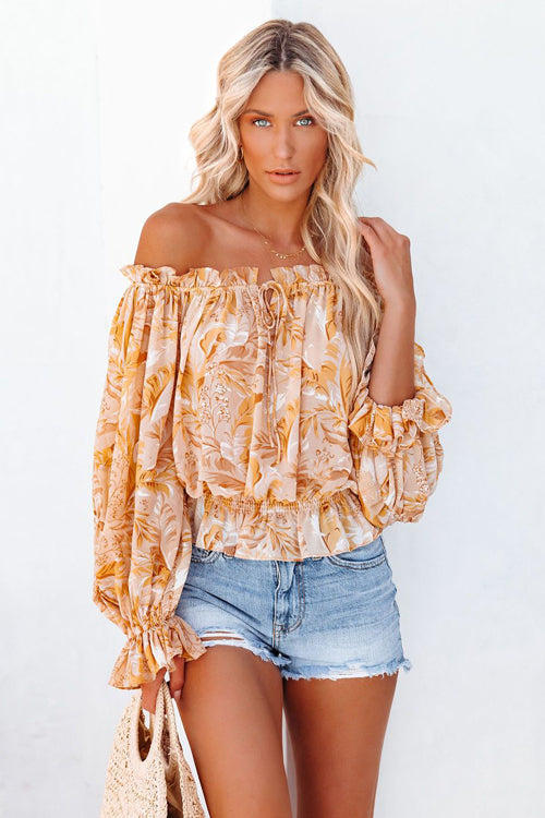 You're My Reason Printed Smocked Top