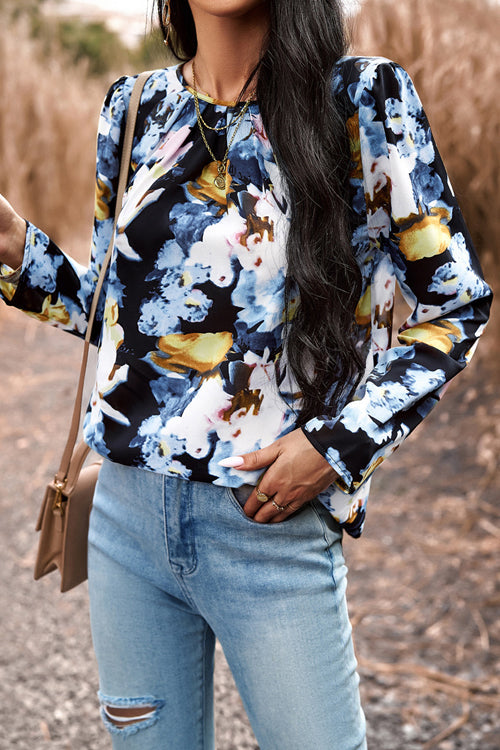 Heading Out For The Day Print Long Sleeve Top